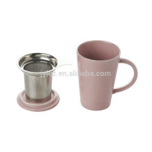 color mug with stainless steel filter and lid